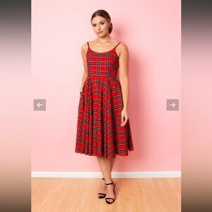 The Pretty Dress Company Priscilla Tartan Midi Dress